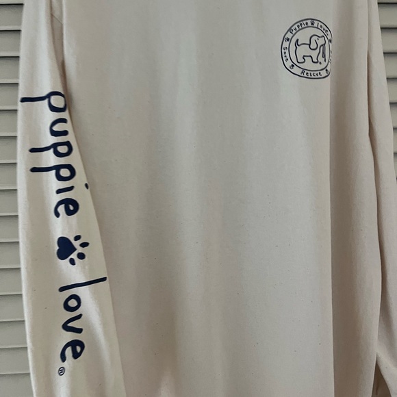 Puppie Love Cream Long Sleeve Beach Tee - Picture 3 of 8